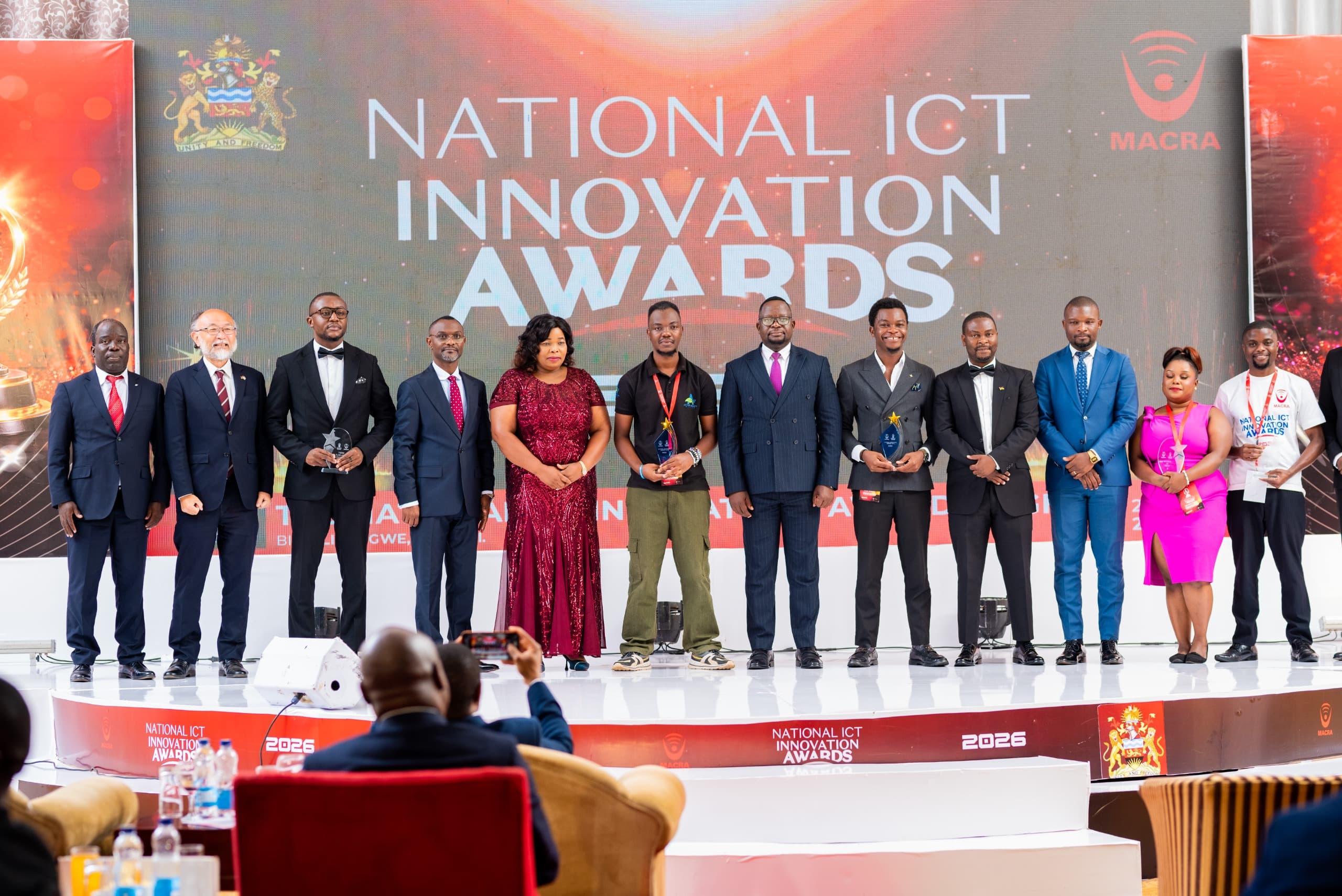 Award winners on stage at the National ICT Innovation Awards 2026