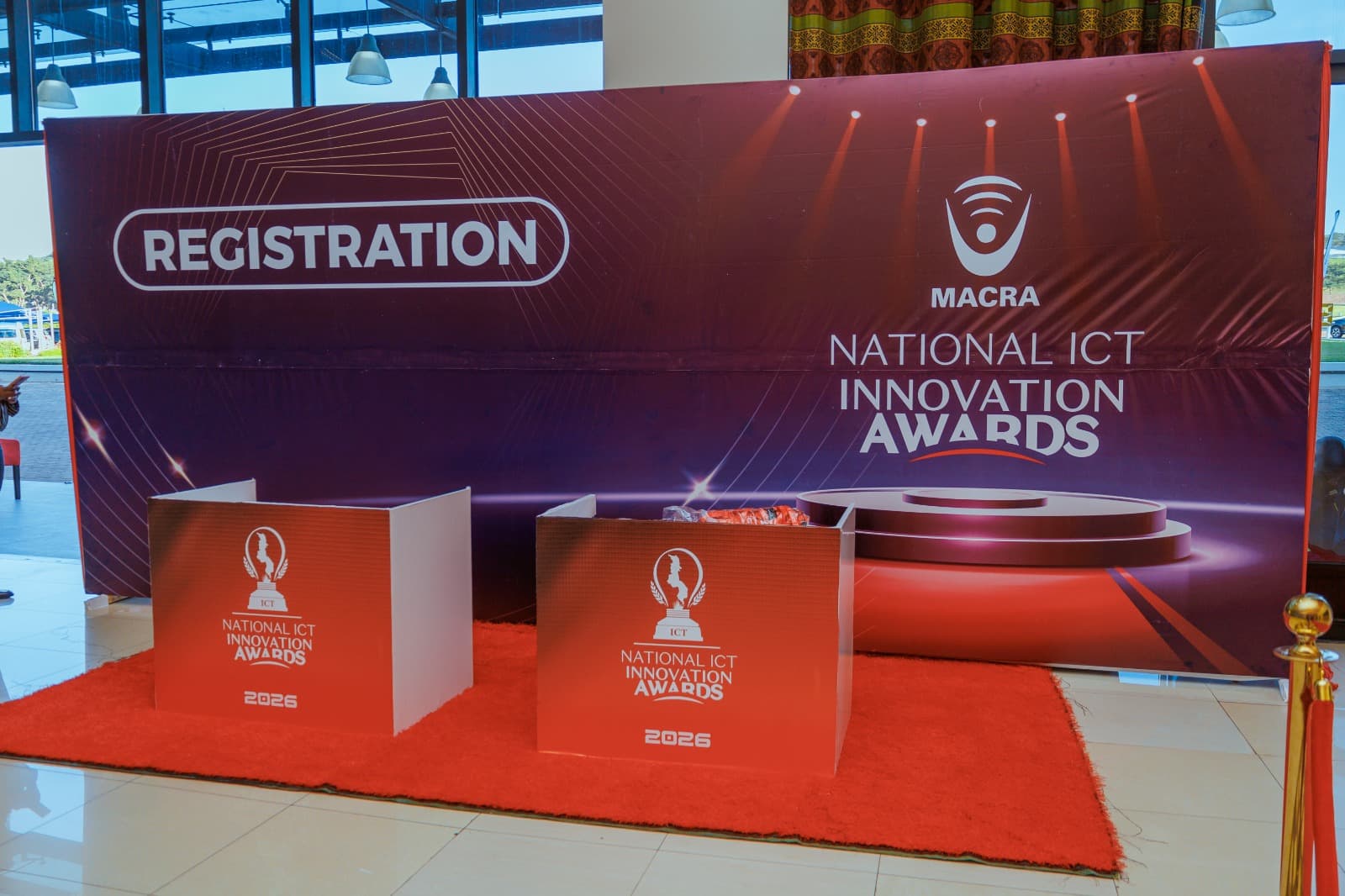 Registration desks and branded backdrop for MACRA awards